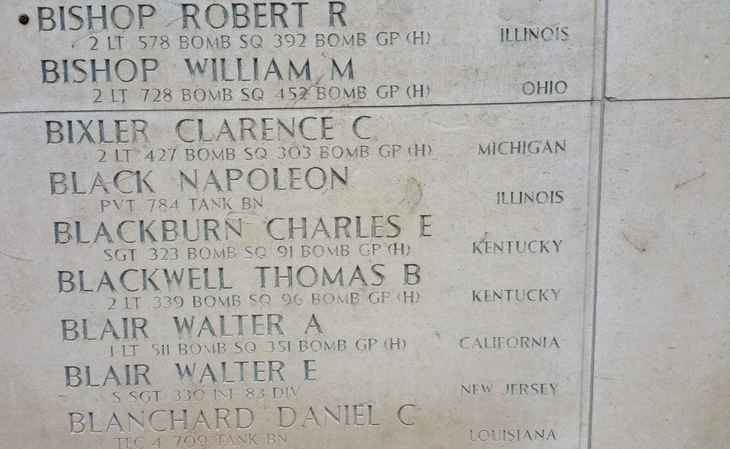 Names of missing in action of WWII