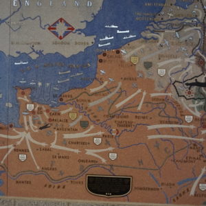 Map showing battle lines of WWII