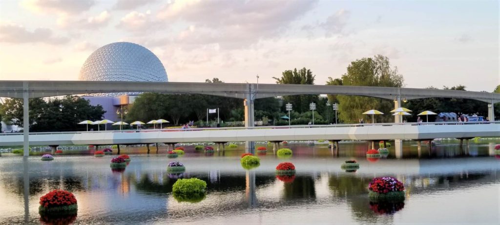 EPCOT Ball with floating gardens at the Flower and Garden Festival