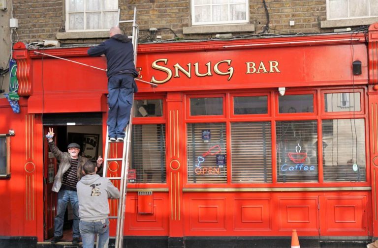 Front of the Snug Bar in Dublin, Ireland