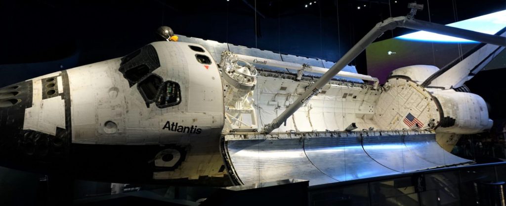 Space Shuttle Atlantis with its cargo doors open