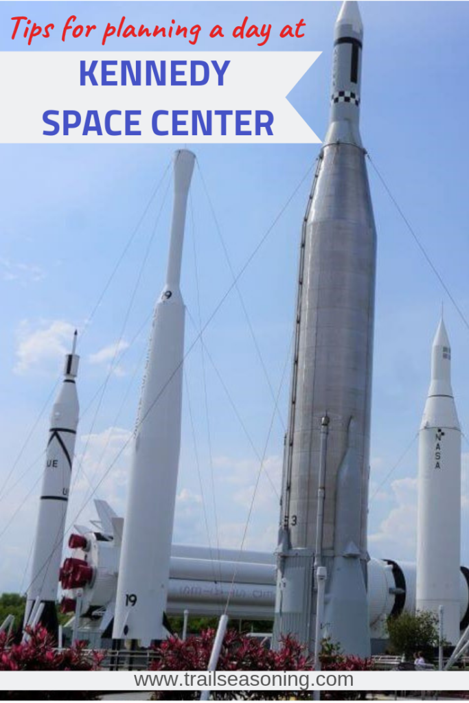 Pinterest Cover image of space rockets at Kennedy Space Center