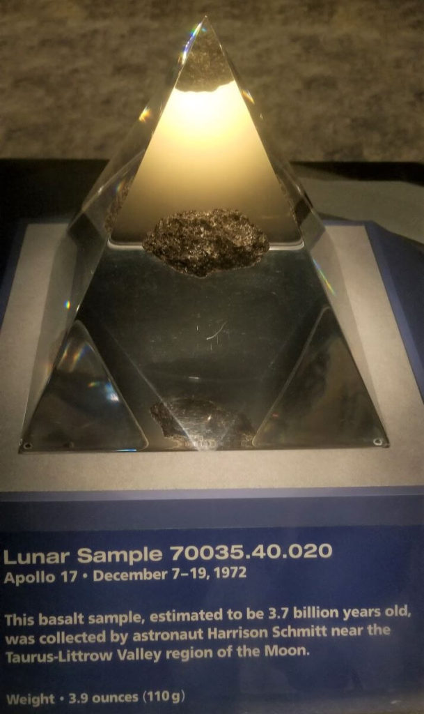 Lunar Rock from Apollo 17 on display at kennedy space center