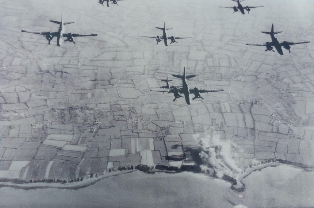 photo of war plans flying over Normandy during ww((