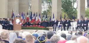 stage for Memorial Day service at Normandy American Cemetery