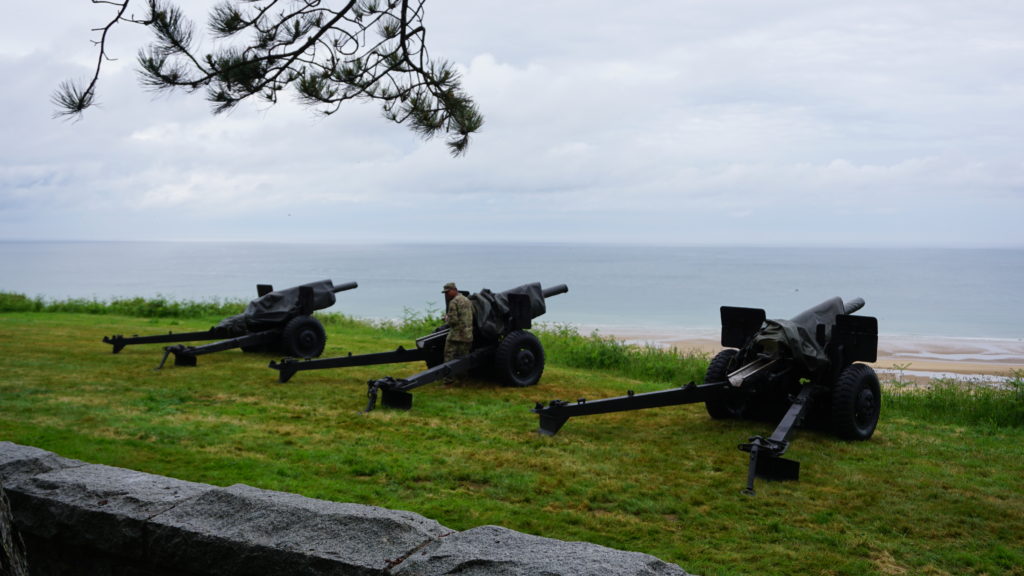three cannons overlooking the English Channel