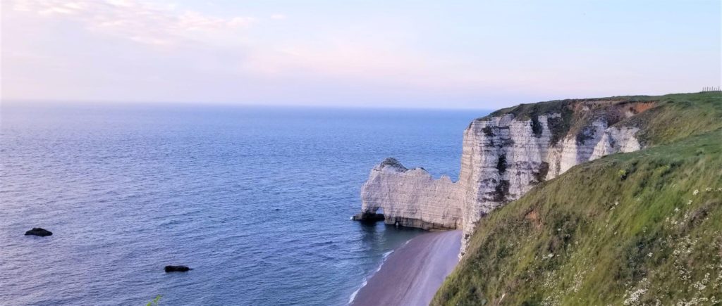 small white arch on the coast at Etretat France